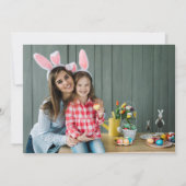 Charm Witte Bloemen Foto Paaseieren Jacht Kaart (Achterkant)