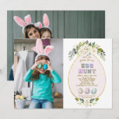 Charm Witte Bloemen Foto Paaseieren Jacht Kaart (Voorkant / Achterkant)