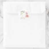 Charm witte bloemen meisje foto doop ronde sticker (Tas)