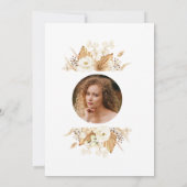 Charm Witte Bloemen Pampas Grass Palm 50ste Verjaa Kaart (Achterkant)