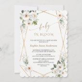 Charm Witte Bloemen Roze Goud Baby in Bloom   Kaart (Voorkant)