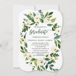 Charm Witte Bloemenkrans Handschrift AFSTUDEREN Kaart