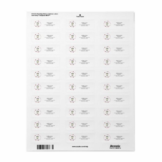 Charm Witte Bloemige Monogram Retouradres Sticker (Full Sheet)