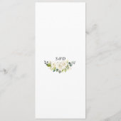 Charm Witte Crème Bloemen Antlers bruiloft Menu (Achterkant)