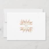 Charm Witte Rozen Pampas Gras Gouden Trouwdag Save The Date (Achterkant)