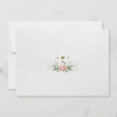 Charm Witte Stof Roos Bloemen Gouden Bruiloft Save The Date (Achterkant)
