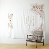 Charm Woestijn Witte Rozen Pampas Gras Bruiloft Wandkleed (In Situ (horizontaal))