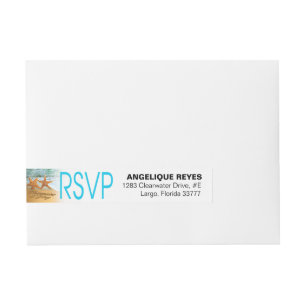 Charmaine & Tony Starfish Couple Beach RSVP Omwikkelbaar Adreslabel