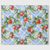 Charmant Aardbei & Bladpatroon – (2) Cadeaupapier (Vlak)
