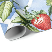 Charmant Aardbei & Bladpatroon – (2) Cadeaupapier (Rol Hoek)