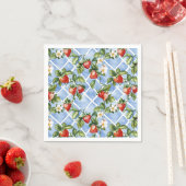 Charmant Aardbei & Bladpatroon – (2) Servet (Insitu)