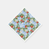 Charmant Aardbei & Bladpatroon – (2) Servet (Hoek)