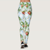 Charmant Aardbei & Bladpatroon –  Leggings (Achterkant)