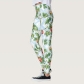 Charmant Aardbei & Bladpatroon –  Leggings (Links)