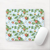 Charmant Aardbei & Bladpatroon – Muismat (Met muis)