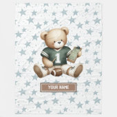 Charmant Amerikaans Football Teddy Bear Baby Gift Fleece Deken (Voorkant)