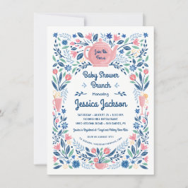Charmant Baby shower Brunch Invitation Roze Kaart