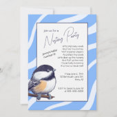 Charmant Baby shower Chickadee Blue Nesting Party Kaart (Voorkant)