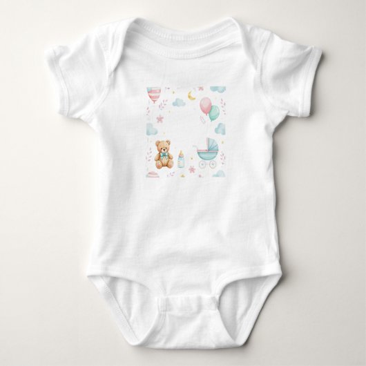 Charmant Baby shower Collectie | Schattigee uitnod Romper (Voorkant)