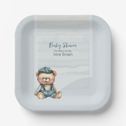 Charmant Baby shower papier Bord (Voorkant)