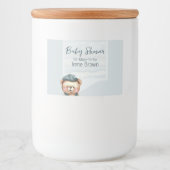 Charmant Baby shower Voedselcontainer Etiket (Voorkant)