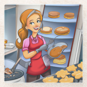 Charmant bakken Vrouw Glas Onderzetter - 