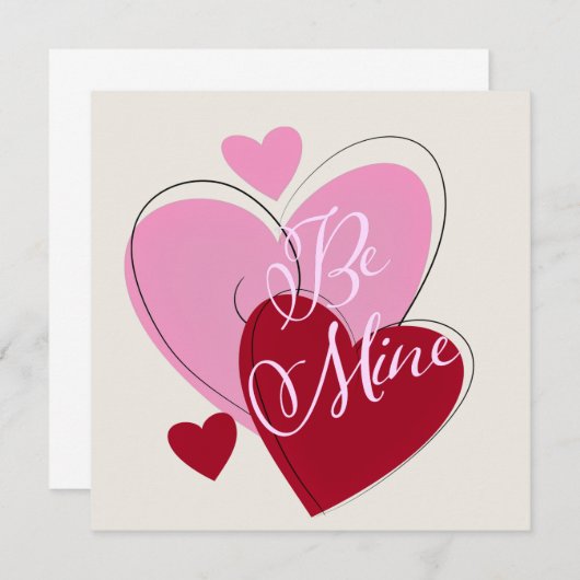 Charmant Be Mine Romantisch Flat Wenskaart (Voorkant / Achterkant)