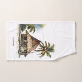 Charmant Beach House Scène Waterverf Design Bad Handdoek (Handdoek)