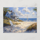 Charmant Beachfront Cottage Schilderachtig Oceaan  Briefkaart (Voorkant)