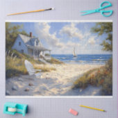 Charmant Beachfront Cottage Schilderachtig Oceaan Tissuepapier (Craft)