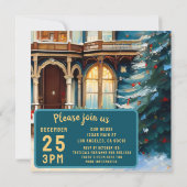 Charmant Bed & Breakfast Victoriaans huis Kerstmis Save The Date (Achterkant)