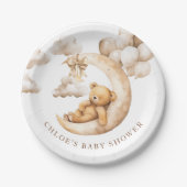 Charmant Beer Over The Moon Baby shower Neutraal Papieren Bordje (Voorkant)