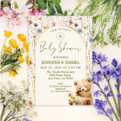 Charmant Beige Floral Arch Beer Baby shower Kaart