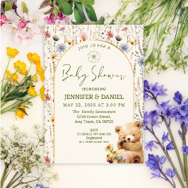 Charmant Beige Floral Arch Beer Baby shower Kaart