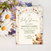 Charmant Beige Floral Arch Beer Baby shower Kaart