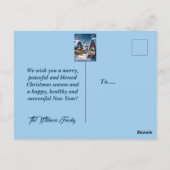 Charmant besneeuwd kerstdorp briefkaart (Achterkant)