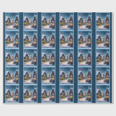 Charmant besneeuwd kerstdorp cadeaupapier (Vlak)