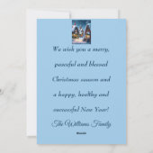 Charmant besneeuwd kerstdorp feestdagenkaart (Achterkant)