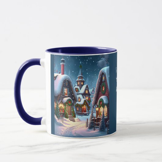 Charmant besneeuwd Kerstdorp, Kerstcitaat Mok (Links)