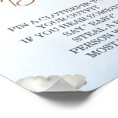 Charmant blauw Beer niet zeggen Baby shower spel Poster (Hoek)