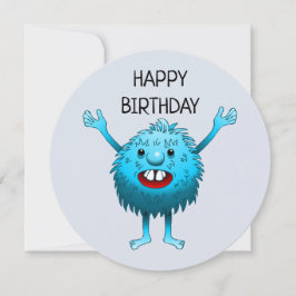 Charmant blauw schepsel kaart