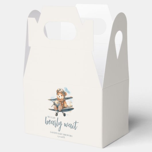 Charmant blauw Teddy Bear Boy Baby shower Bedankdoosjes (Geopend)