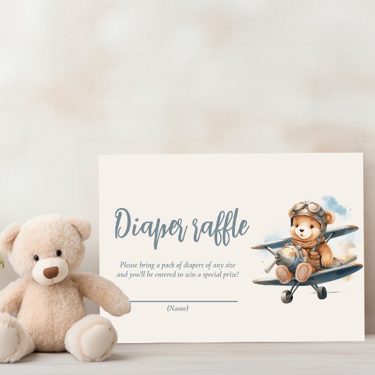 Charmant blauw Teddy Bear Boy Baby shower Informatiekaartje