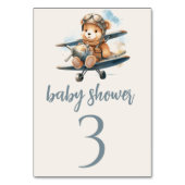 Charmant blauw Teddy Bear Boy Baby shower Kaart (Voorkant)