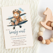 Charmant blauw Teddy Bear Boy Baby shower Kaart