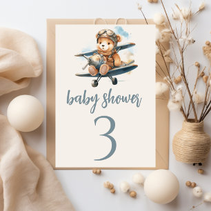 Charmant blauw Teddy Bear Boy Baby shower Kaart