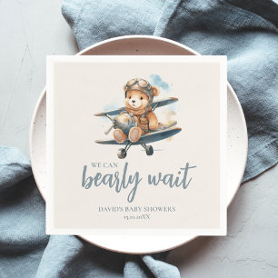 Charmant blauw Teddy Bear Boy Baby shower Servet