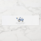 Charmant Blauw Tractor Water Fles Label Waterfles Etiket (Enkel label)