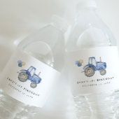 Charmant Blauw Tractor Water Fles Label Waterfles Etiket