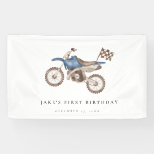 Charmant Blauw Vuil Bike Banner